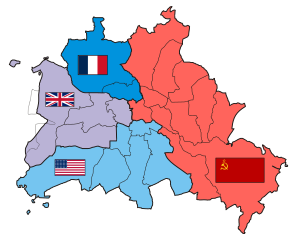 Berlin occupé divisé en 3 zones
