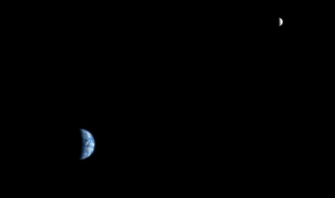 Terre et Lune vues depuis Mars